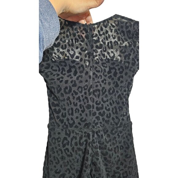 NWT Meshki black seara devore long sleeve corset top leopard mini dress size XS - Picture 7 of 13